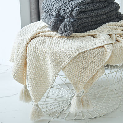 Couverture en laine tricotée de style nordique pour bureau de voyage