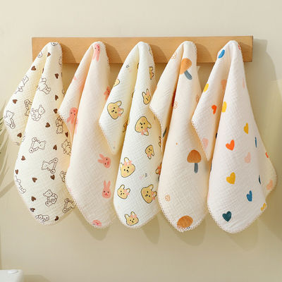 Impression animale 100% coton dessin animé personnalisé imprimé tissé bébé enfants petite serviette mini