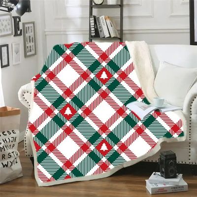 Noël personnalisé imprimé sherpa lancer doux doux et confortable en peluche de laine couvertures pour le canapé Lit d'hiver