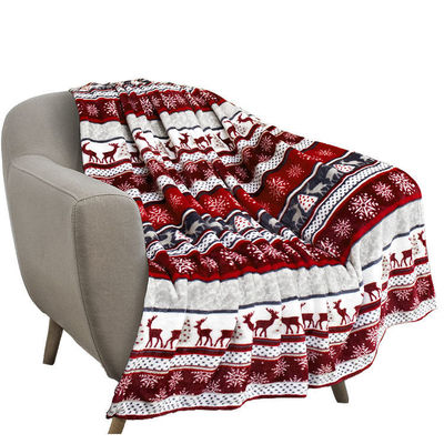 Tissé super doux personnalisé Noël style de fête décorations imprimées flanelle lancer couverture