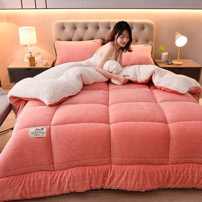 Oeko-Tex certifié rose clair ensemble de couette solide pour lit jumeau pour adolescents design tricoté