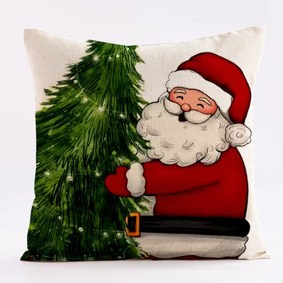 Impression diagonale de l'oreiller de Noël sur mesure L'oreiller de lin et le couvercle de coussin de l'oreiller