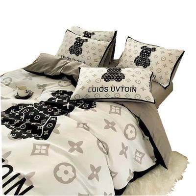 Moderne style dessin animé de la tête d'ours blanc Design lit ensemble avec 100% de polyester