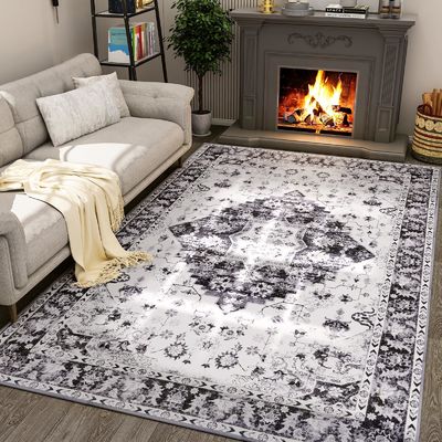 Tapis de salle de séjour anti-dérapant et lavable
