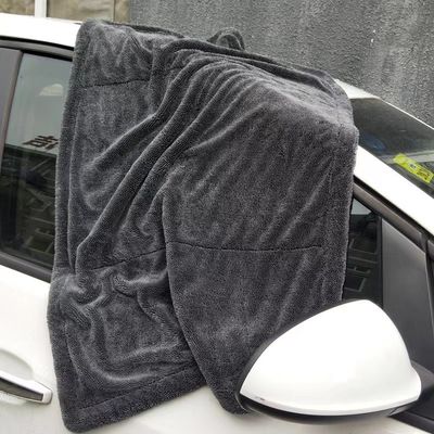 Tissu de nettoyage de voiture en microfibre rectangulaire à double couche à serviette absorbante pour lavage de voiture