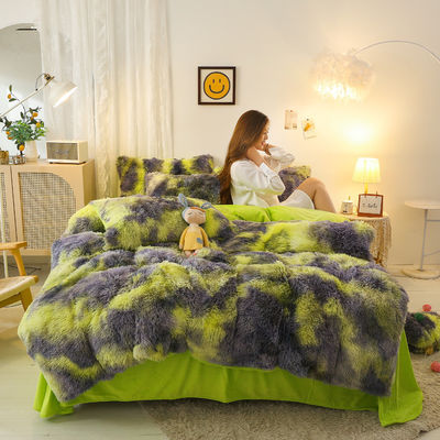 Des ensembles de draps de design épais en 3 pièces Couverture en peluche chaude de couleur pour mariage à domicile