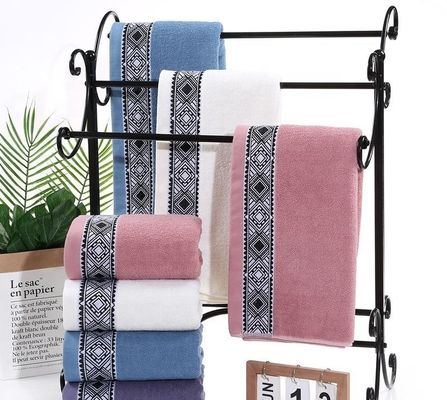 Touche de bain haute couleur Jacquard à motifs naturels en coton pur à 100%