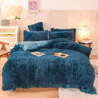 Ensemble de lit en polyester de couleur solide couverture de couette de flanelle