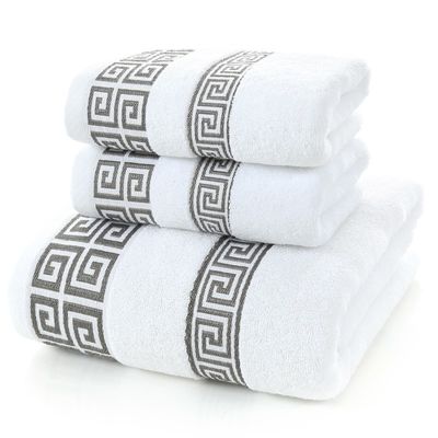 Ensemble de serviettes de luxe personnalisé épais moelleux doux Terry 3Pcs salle de bain 100% coton