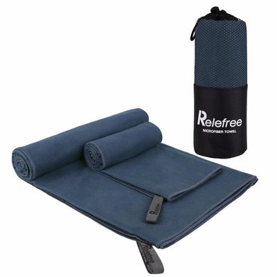 Tissu personnalisé légère super absorbant serviette de voyage de sport avec sac à main