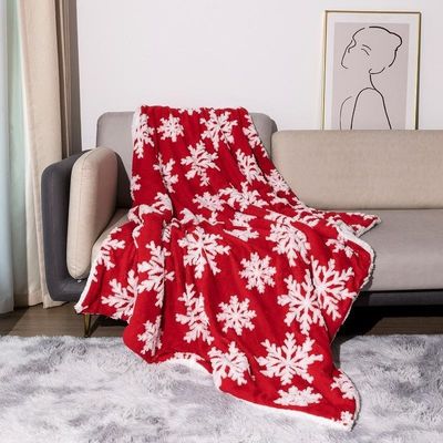 Couche double de couverture épaisse imprimée de style de Noël de laine de corail lancer Sherpa Plush Couverture
