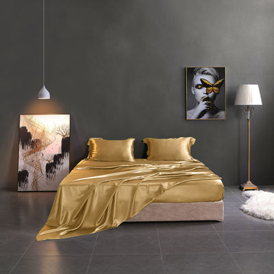 Impression réactive de luxe de la soie de satin Lit ensemble de pure mûrier 19 Momme soie 4pcs pour la maison