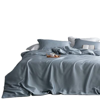 Couverture de lit en soie de taille réelle couverture de couette Queen King couverture de couette couleur solide