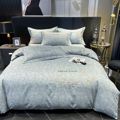 Ensembles de literie en coton égyptien de luxe pour la maison textile avec rideaux assortis pour le lit king size