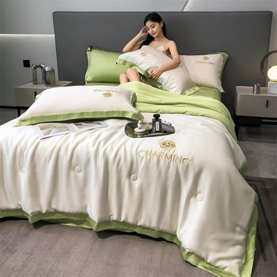 Couette d'été broderie en soie lavée de luxe 4 pièces 3 pièces pas de perte de cheveux