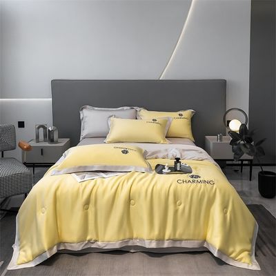 Couette d'été broderie en soie lavée de luxe 4 pièces 3 pièces pas de perte de cheveux