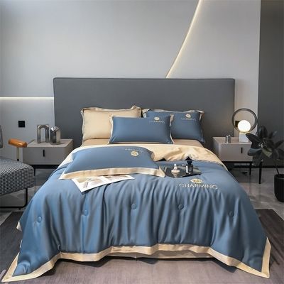 Couette d'été broderie en soie lavée de luxe 4 pièces 3 pièces pas de perte de cheveux