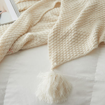 Couverture en laine tricotée de style nordique pour bureau de voyage