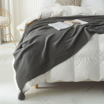 Couverture en laine tricotée de style nordique pour bureau de voyage
