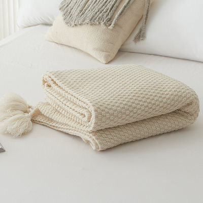 Couverture en laine tricotée de style nordique pour bureau de voyage