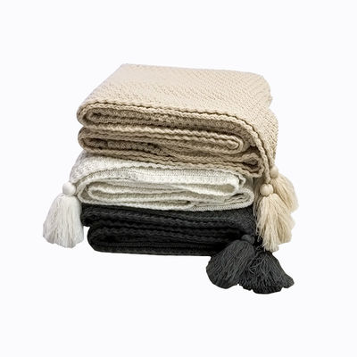 Couverture en laine tricotée de style nordique pour bureau de voyage