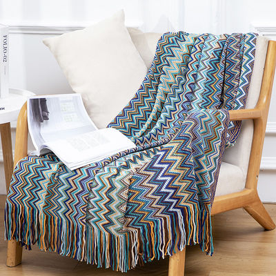 Couverture tricotée élégante et respirante de style simple pour bureau d'été ou sieste à la maison