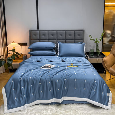 Hôpital Taille personnalisée Four-piece tencel brodé pour refroidir les nuits d'été