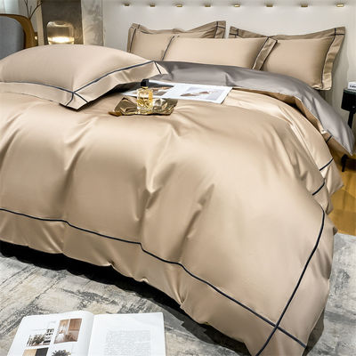 Accueil 200-Count Tencel brodé à deux côtés de glace de la soie et de la soie lisse nu lit de couette ensemble