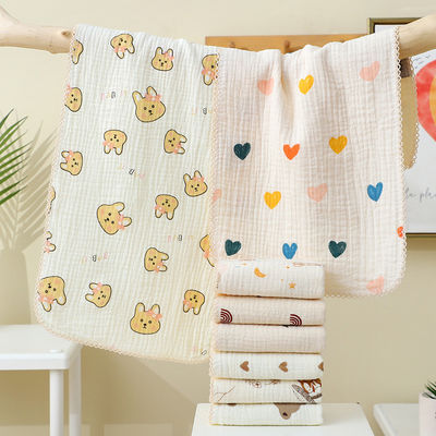 Impression animale 100% coton dessin animé personnalisé imprimé tissé bébé enfants petite serviette mini