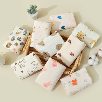 Impression animale 100% coton dessin animé personnalisé imprimé tissé bébé enfants petite serviette mini