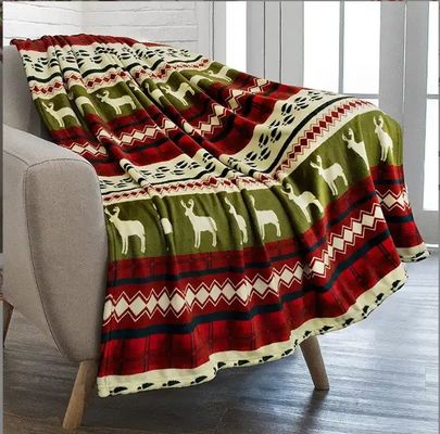 Super doux taille personnalisée couverture flannel jeter dans le style de vacances décorations imprimées