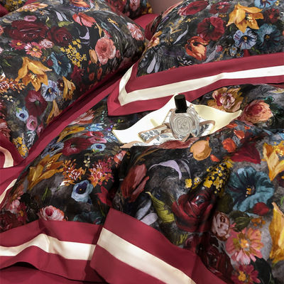 Saison d'été Ensemble en quatre pièces 100% coton long-staple Impression numérique Designs personnalisés