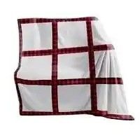 Couverture de Noël imprimée en polyester avec plaquette rouge et garniture de tassel