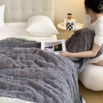 Couverture de fourrure réversible multifonctionnelle 180*200cm 2,5kg Essentiel de chambre