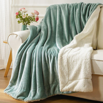 Couverture réversible en polyester tricoté de 200x230 cm pour textile domestique