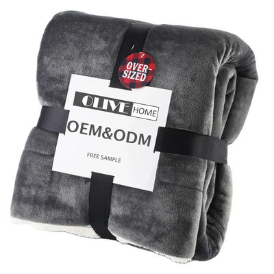 Couverture réversible en polyester tricoté de 200x230 cm pour textile domestique