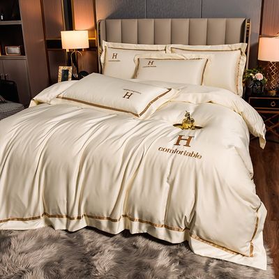 Couvertures de lit de luxe non jetables de la soie glacée pour un sommeil confortable