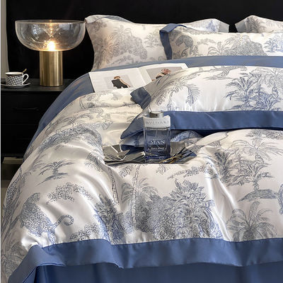 Des vêtements de lit de luxe en coton et en soie lavés 4 pièces