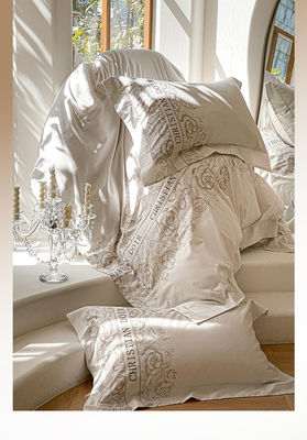 200TC Broderie en coton lavé en soie 4 pièces Lit ensemble King Taille avec le nombre de fils 200TC