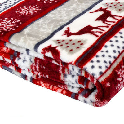 Tissé super doux personnalisé Noël style de fête décorations imprimées flanelle lancer couverture
