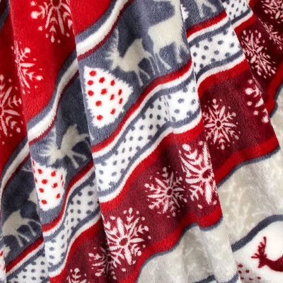 Tissé super doux personnalisé Noël style de fête décorations imprimées flanelle lancer couverture