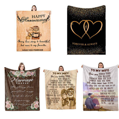Tissé super doux personnalisé Noël style de fête décorations imprimées flanelle lancer couverture
