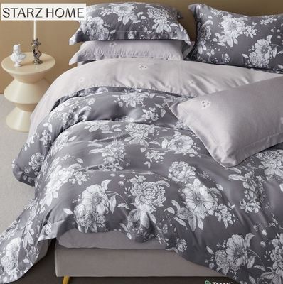 Ensemble imprimé en feuille de coton 100% Comfort solide Couverture de lit pour le confort de la maison