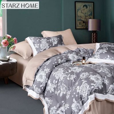 Ensemble imprimé en feuille de coton 100% Comfort solide Couverture de lit pour le confort de la maison