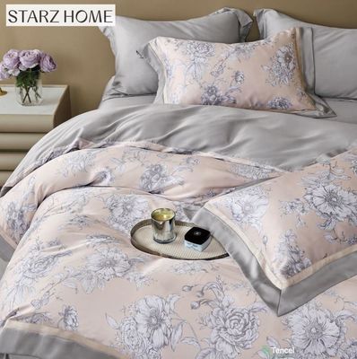 Ensemble imprimé en feuille de coton 100% Comfort solide Couverture de lit pour le confort de la maison