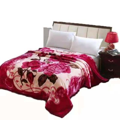 Le modèle personnalisé de luxe 100% Polyester Raschel Mink Couverture avec tissu en microfibre