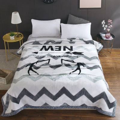 Le modèle personnalisé de luxe 100% Polyester Raschel Mink Couverture avec tissu en microfibre