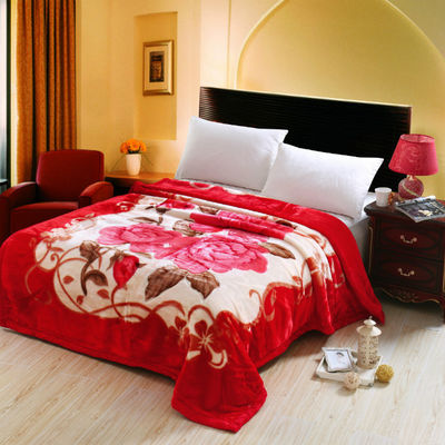 Le modèle personnalisé de luxe 100% Polyester Raschel Mink Couverture avec tissu en microfibre