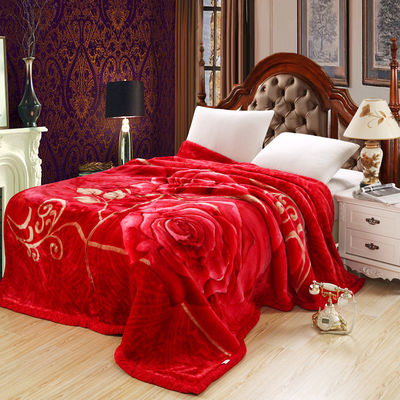 Le modèle personnalisé de luxe 100% Polyester Raschel Mink Couverture avec tissu en microfibre