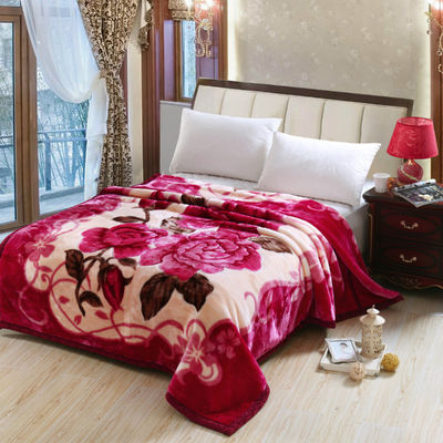 Le modèle personnalisé de luxe 100% Polyester Raschel Mink Couverture avec tissu en microfibre